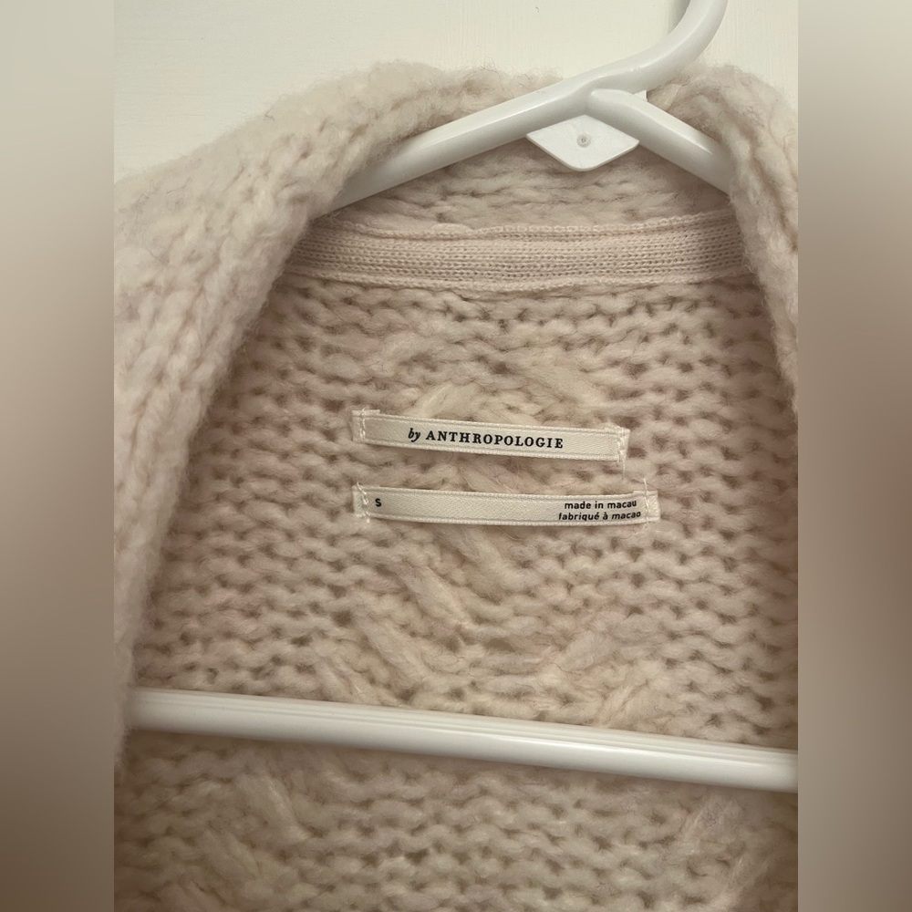 Ivory Ruffle Knit Long Cardigan - Picture 4 of 7